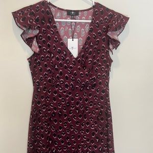 7 for all mankind burgundy leopard dress